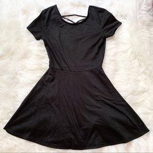 Black Skater Dress with Strappy Back